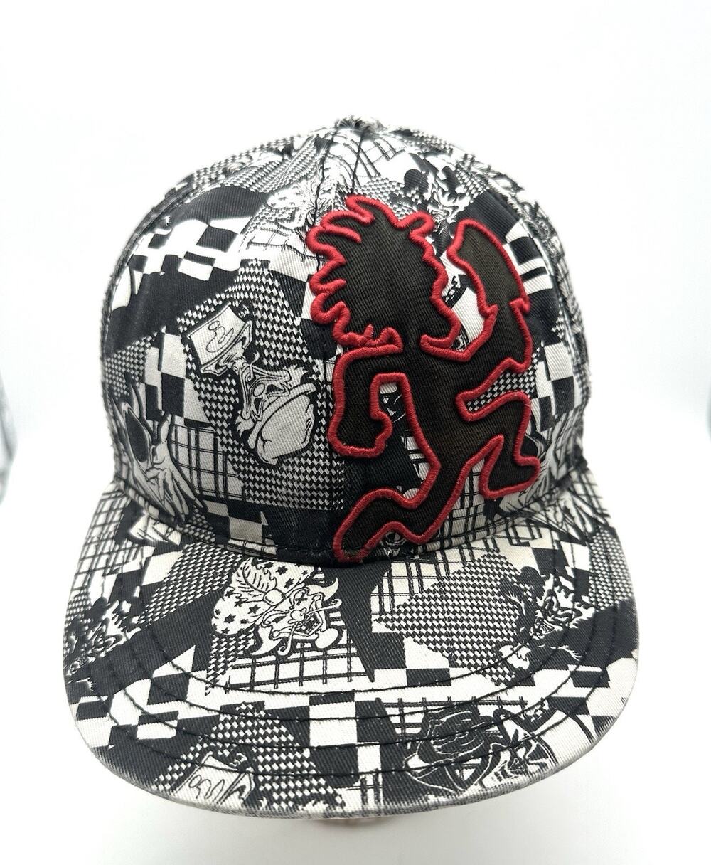 Insane Clown Posse ICP White Black Fitted S Hat Cap Hatchet Man Juggalo 2006